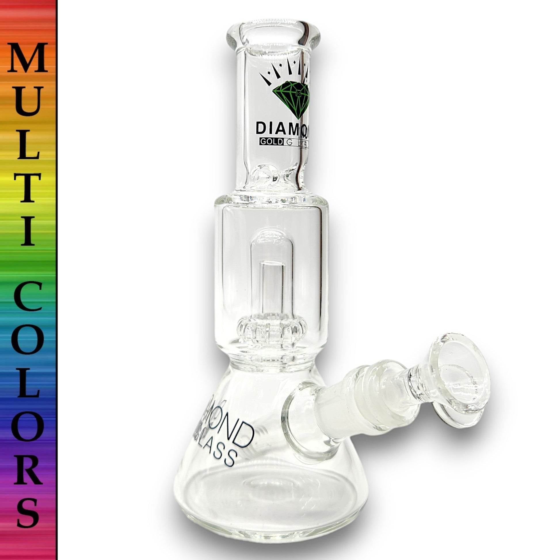 9" Diamond Gold Glass UFO Percolator Small Beaker