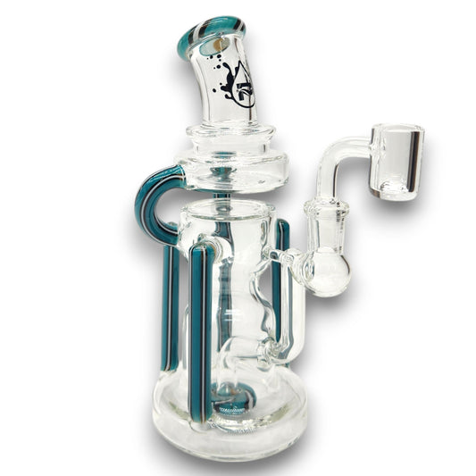 9" Pulsar Mini Space Station Circ Perc Recycler Dab Rig Bong