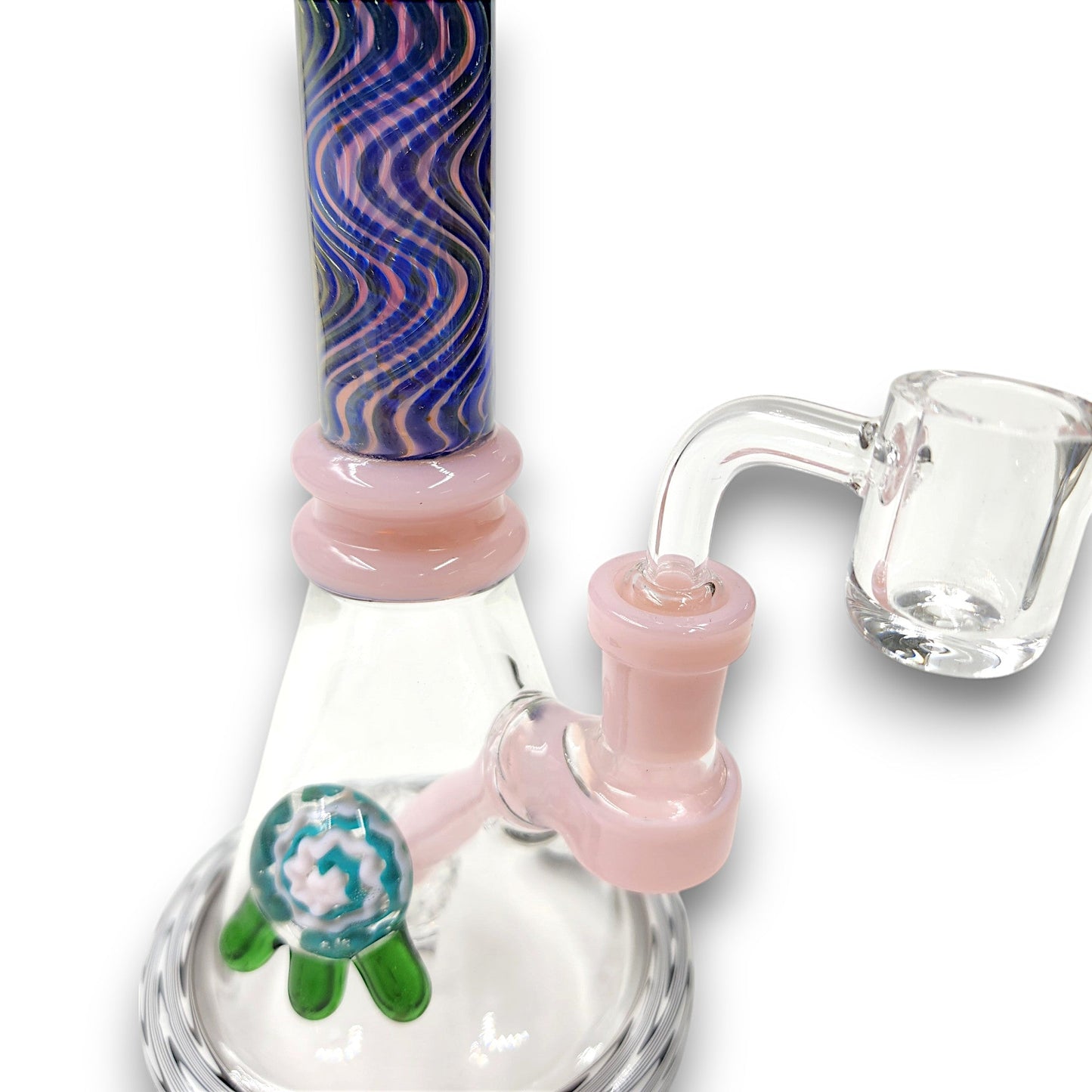 9" Wavy Design Angled Circ Perc Small Dab Rig Bong