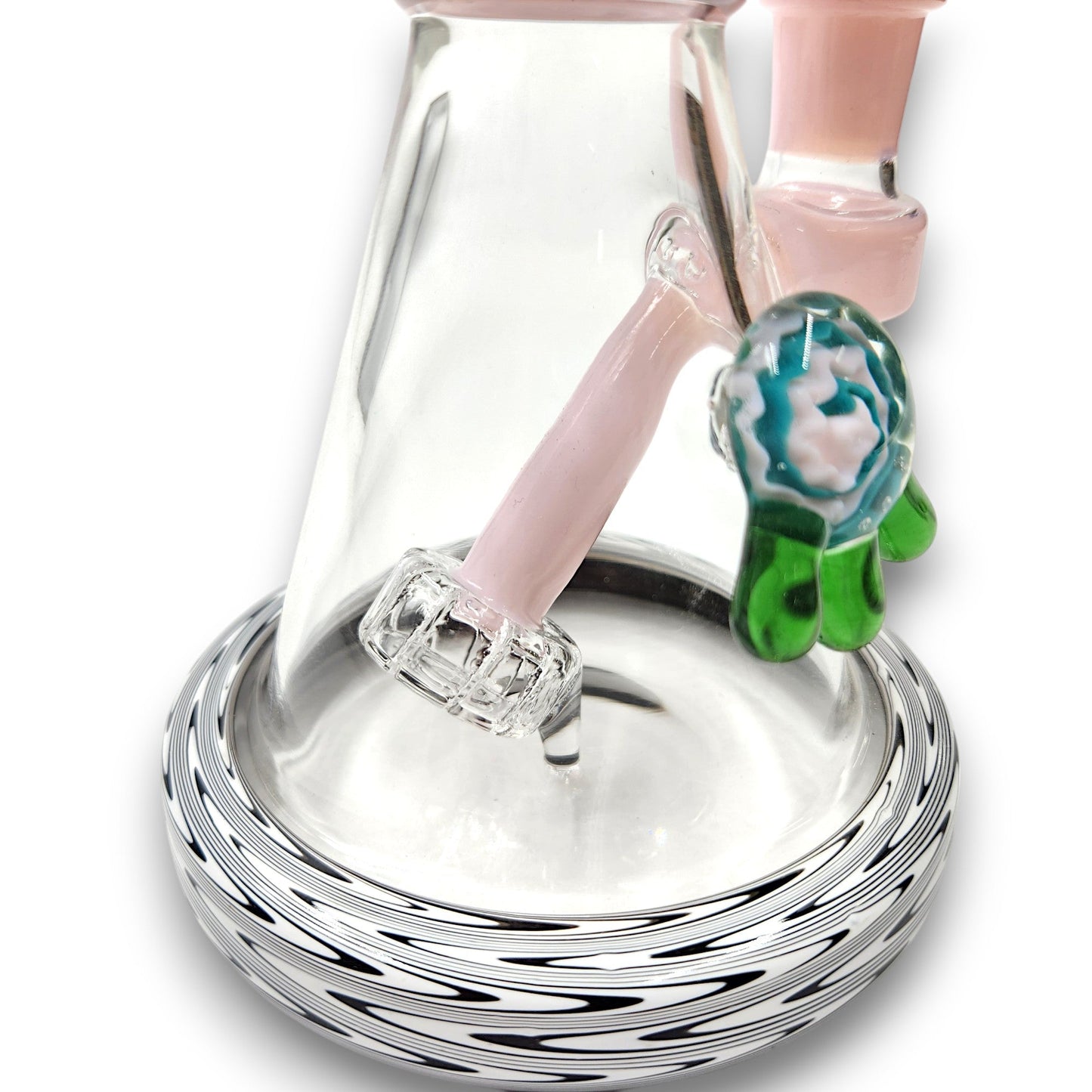 9" Wavy Design Angled Circ Perc Small Dab Rig Bong