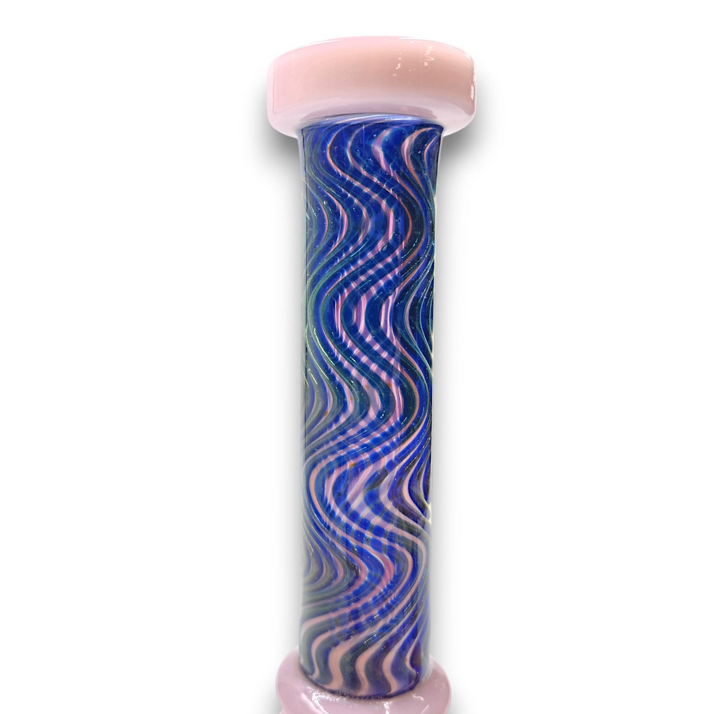 9" Wavy Design Angled Circ Perc Small Dab Rig Bong