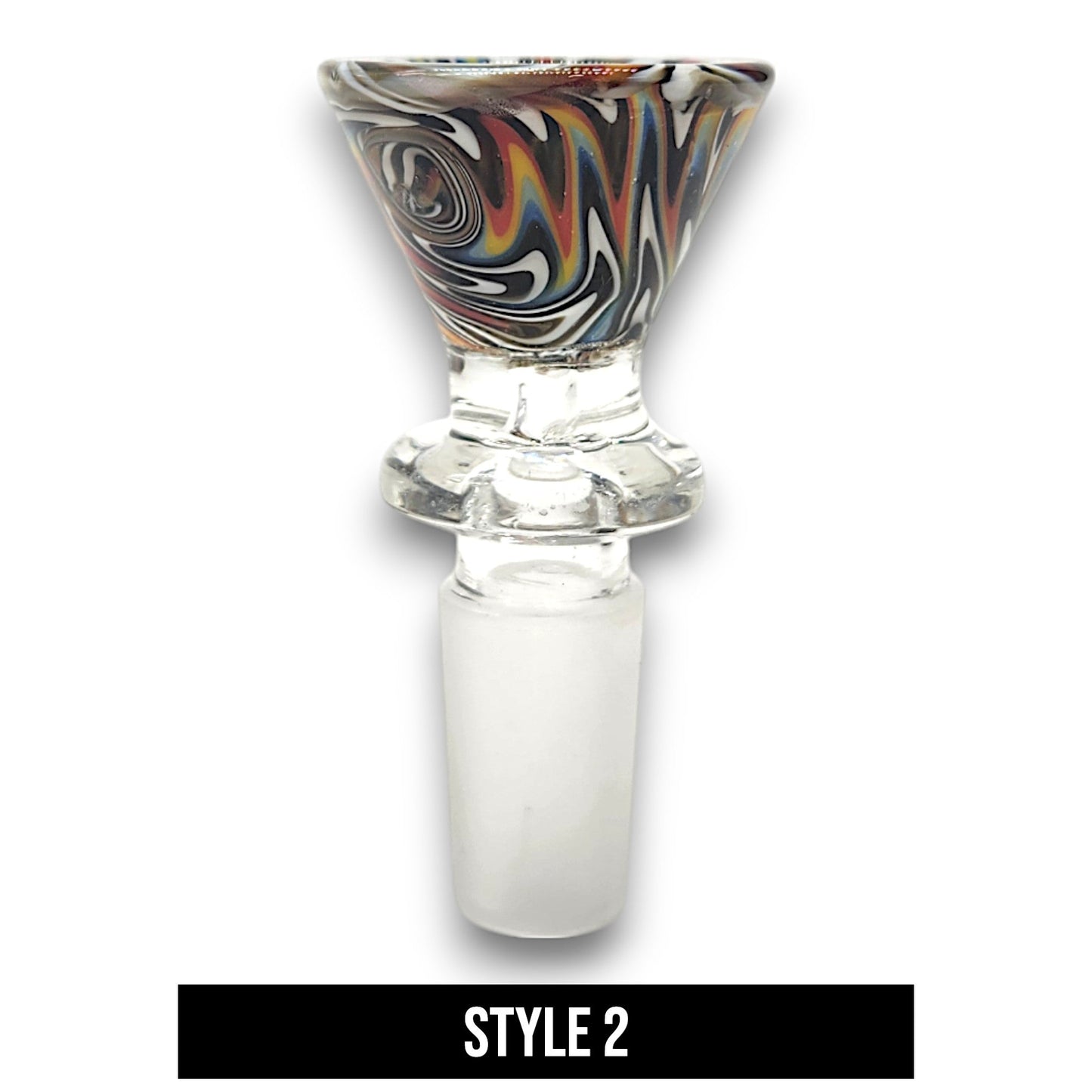 Color Swirl 14mm Male Bowl Head Ring Handle