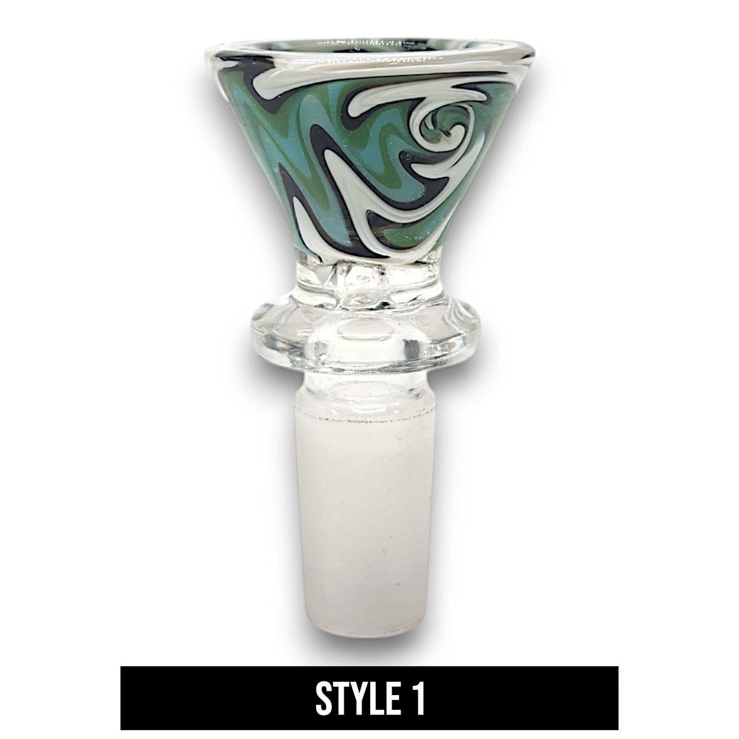 Color Swirl 14mm Male Bowl Head Ring Handle