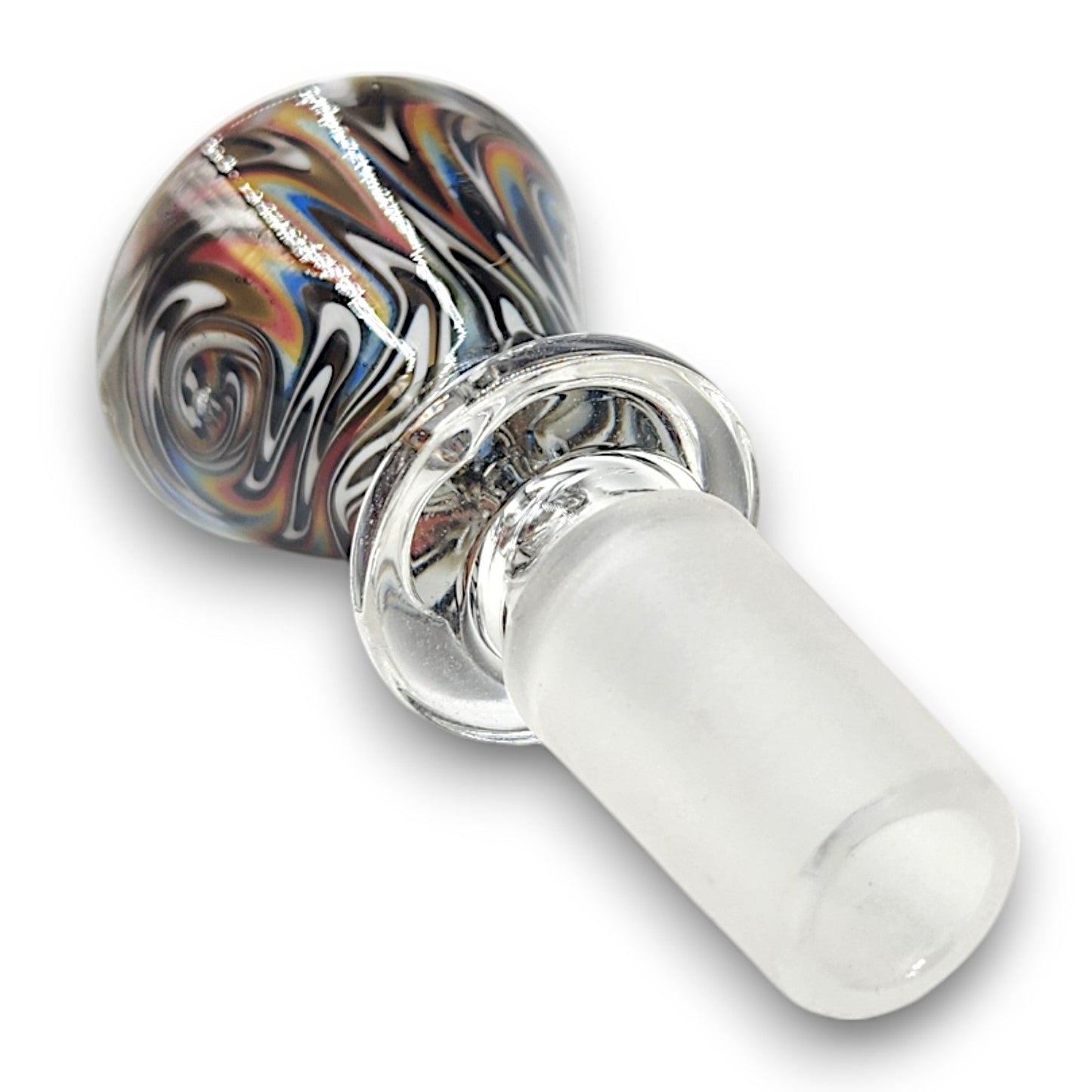 Color Swirl 14mm Male Bowl Head Ring Handle
