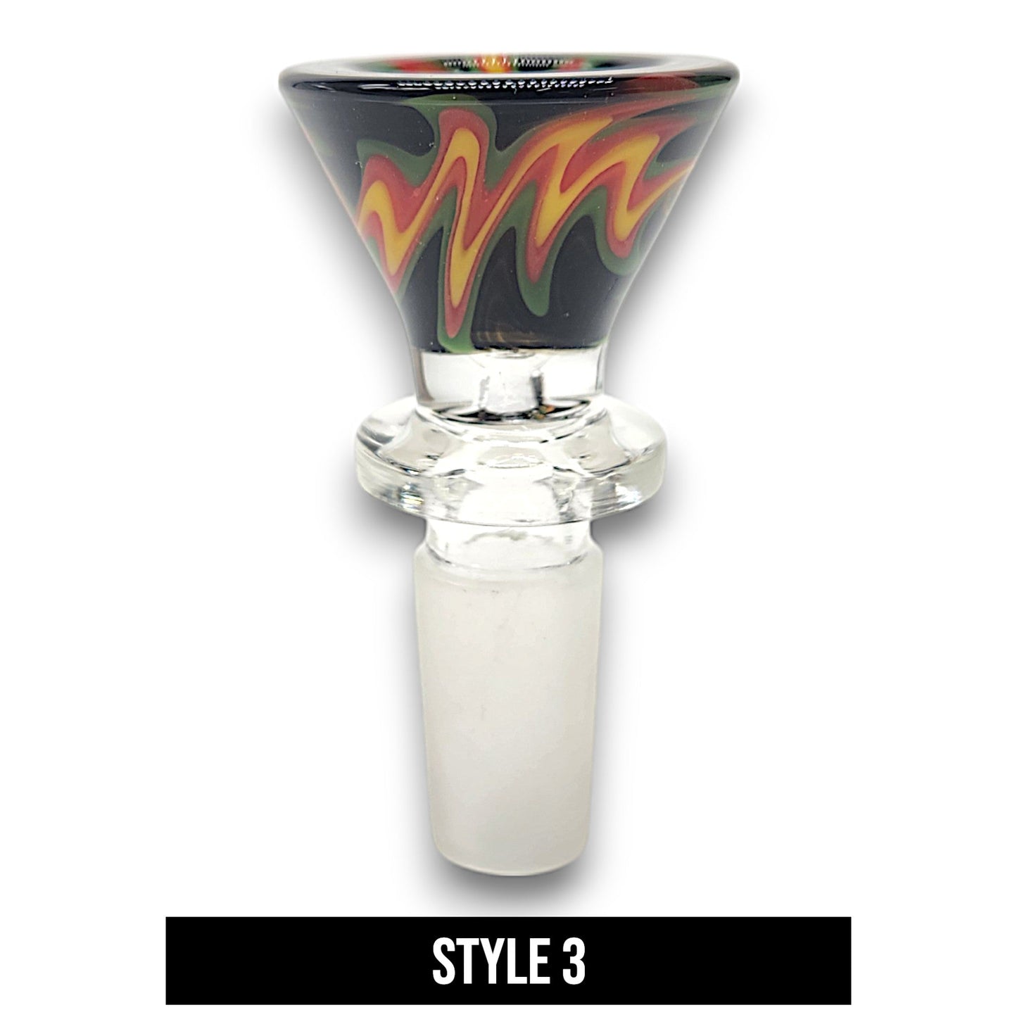 Color Swirl 14mm Male Bowl Head Ring Handle
