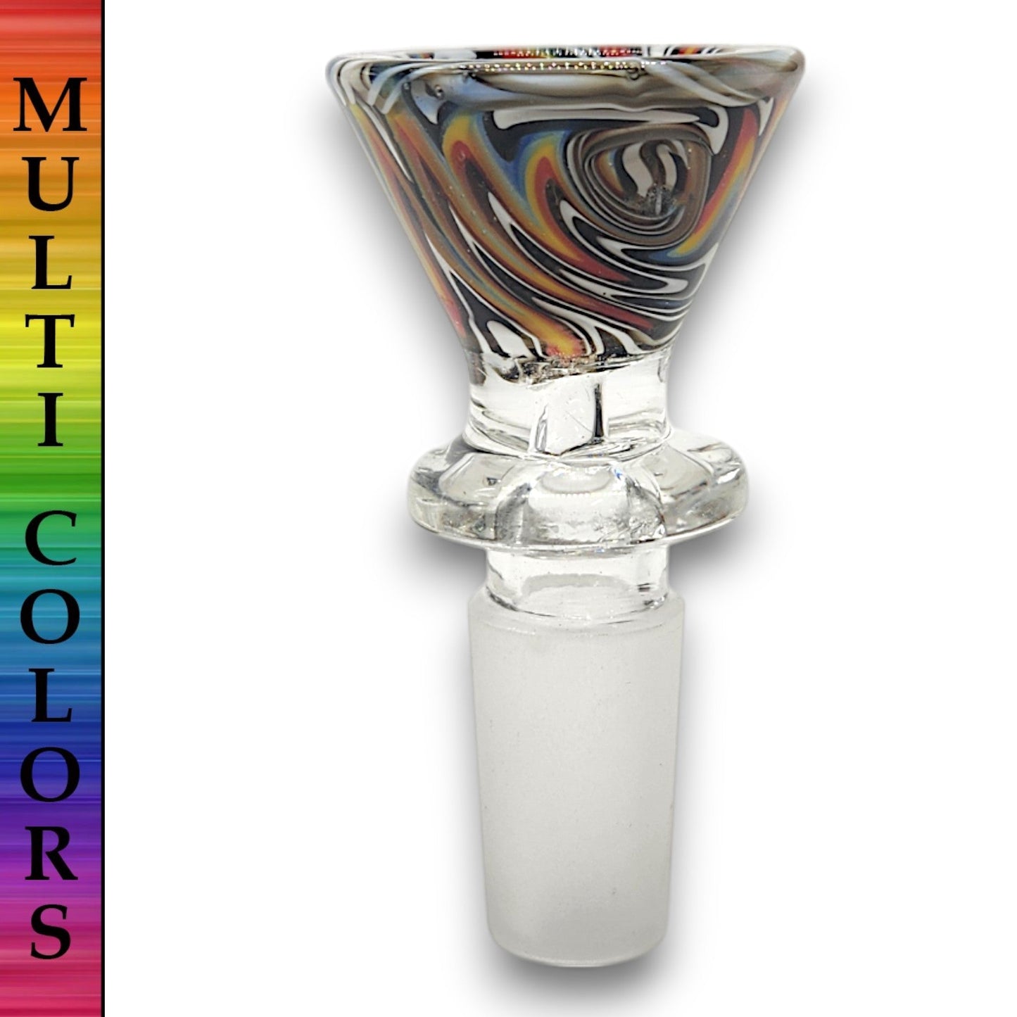 Color Swirl 14mm Male Bowl Head Ring Handle