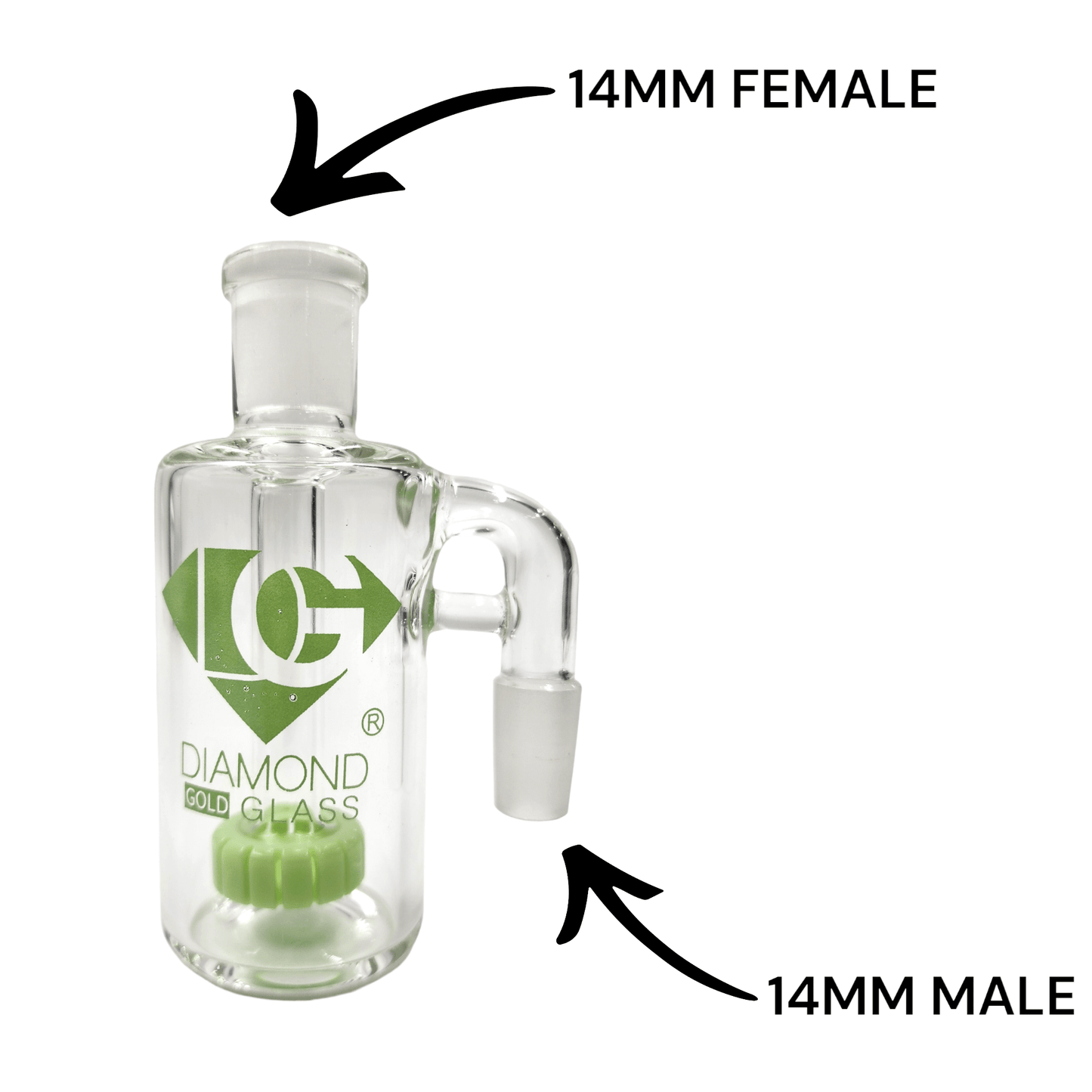 Diamond 4 - 1/2" Ash Catcher Circ Perc 14mm 90 Deg