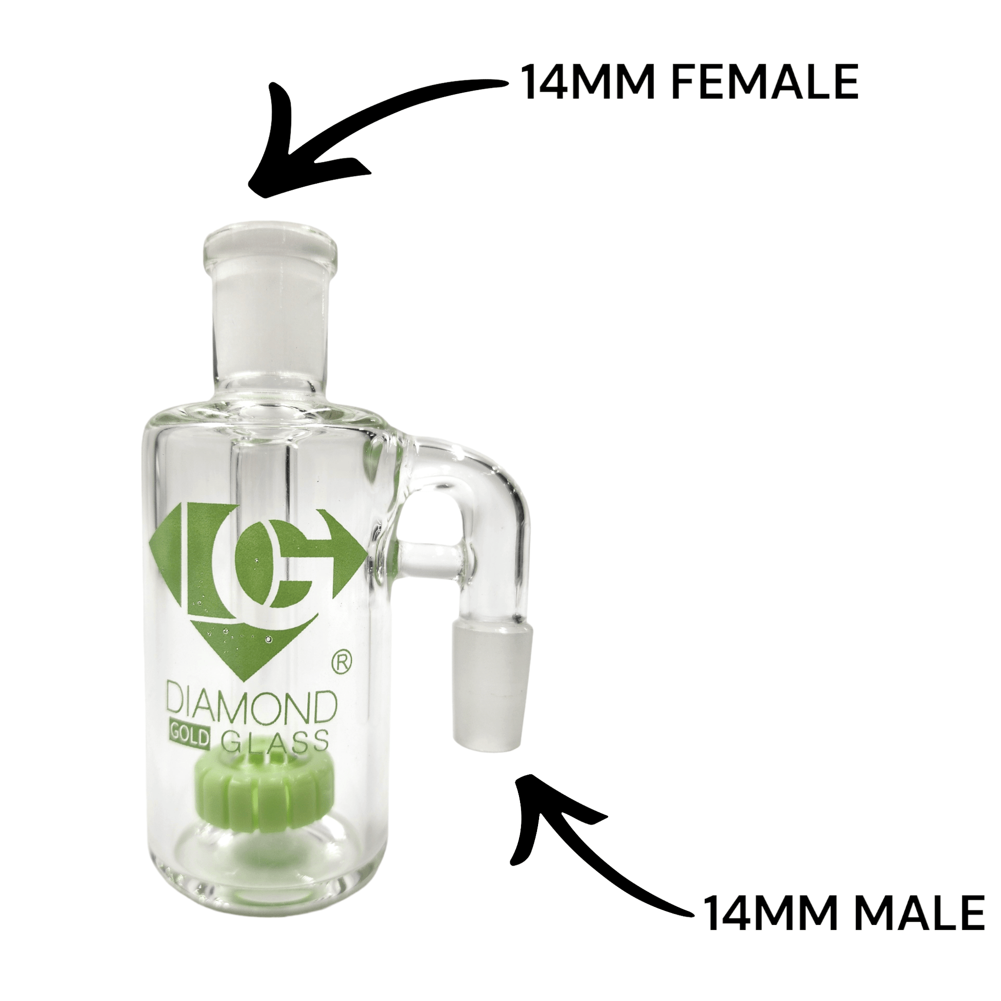 Diamond 4 - 1/2" Ash Catcher Circ Perc 14mm 90 Deg