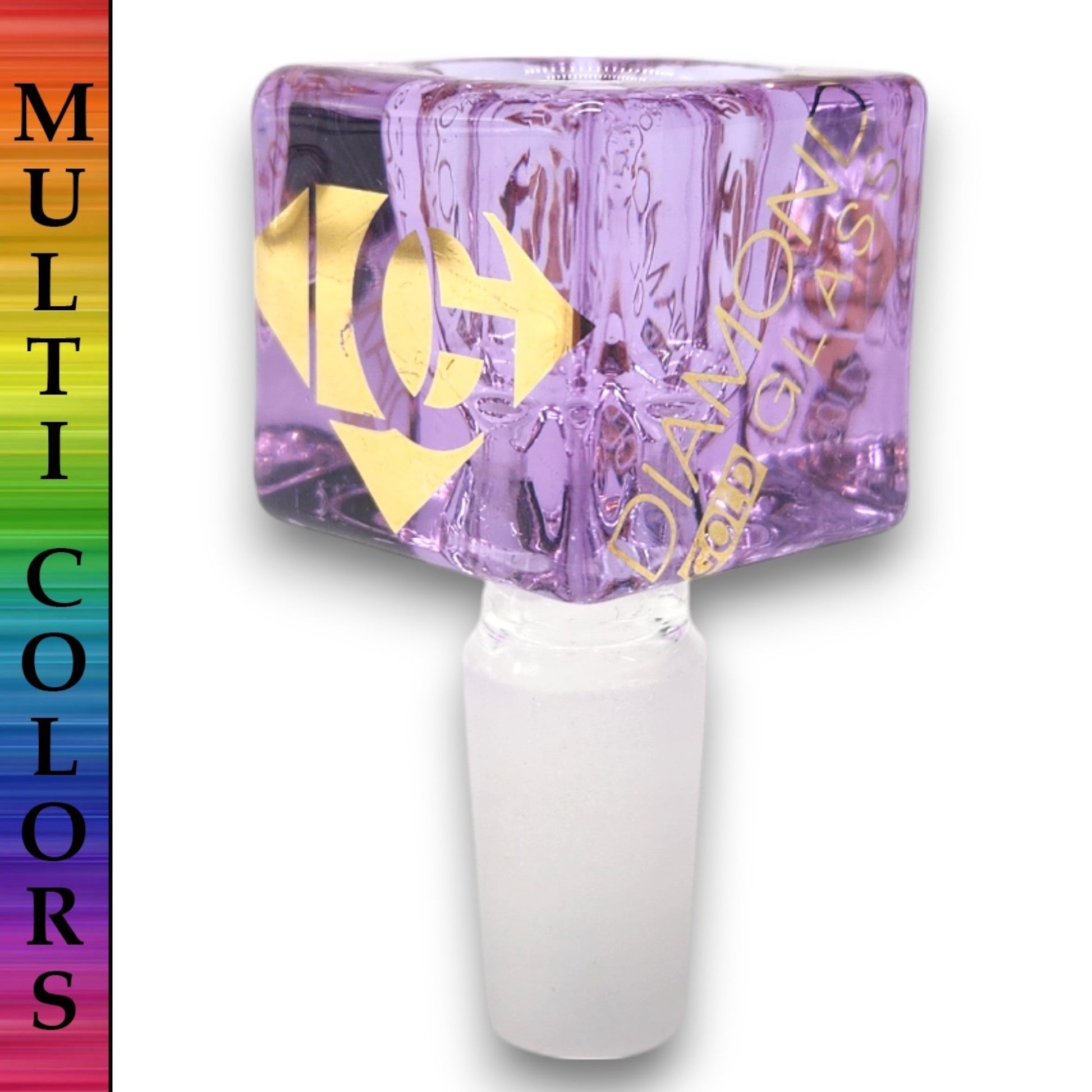 Diamond Gold Square 14mm Male Bowl Head