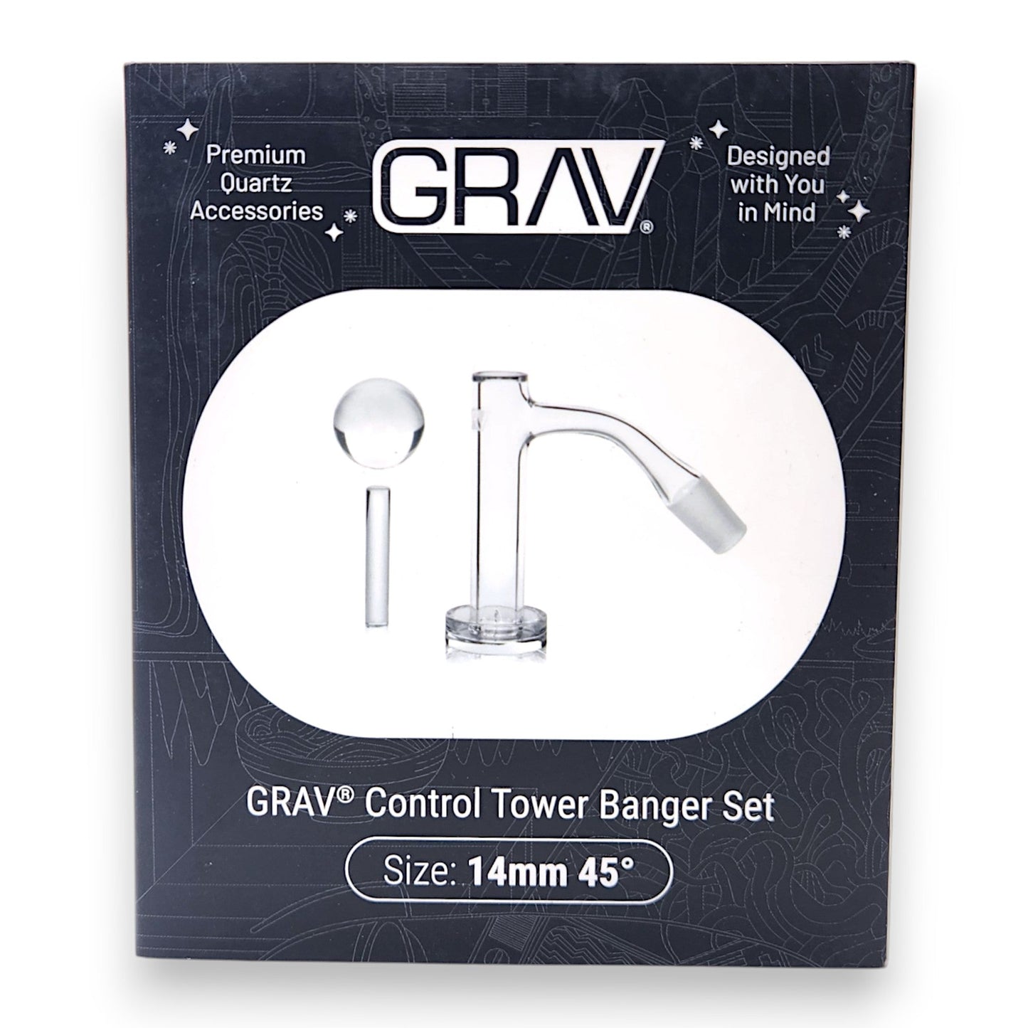 GRAV Quartz Control Tower Banger Set | 14mm 45deg