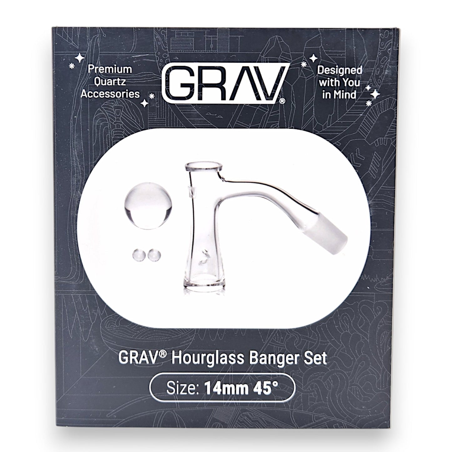 GRAV Quartz Hourglass Banger Set | 14mm 45deg