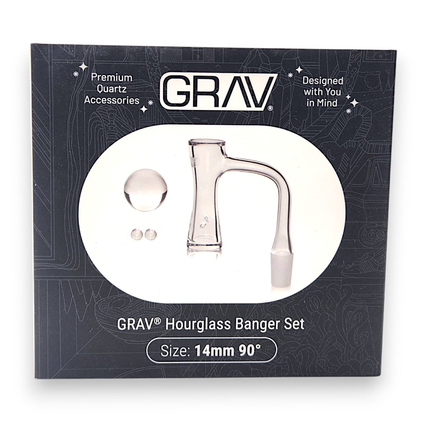 GRAV Quartz Hourglass Banger Set | 14mm 90deg