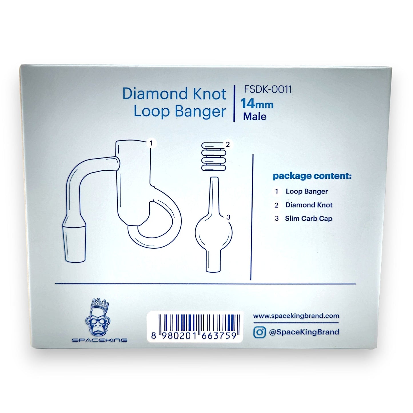 Space King Diamond Knot Loop Banger 14mm Male