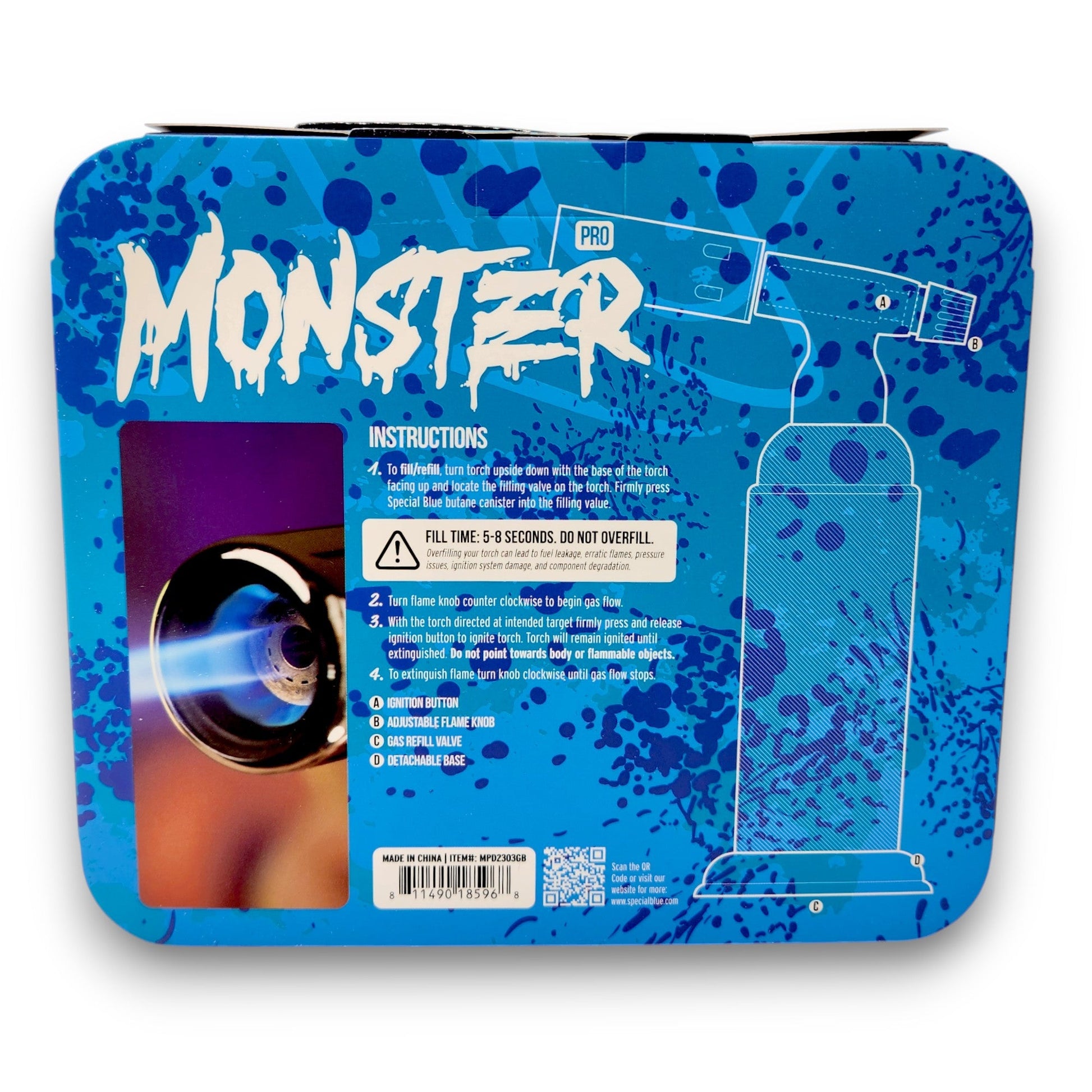 Special Blue Monster Pro2 Torch and Stash Box
