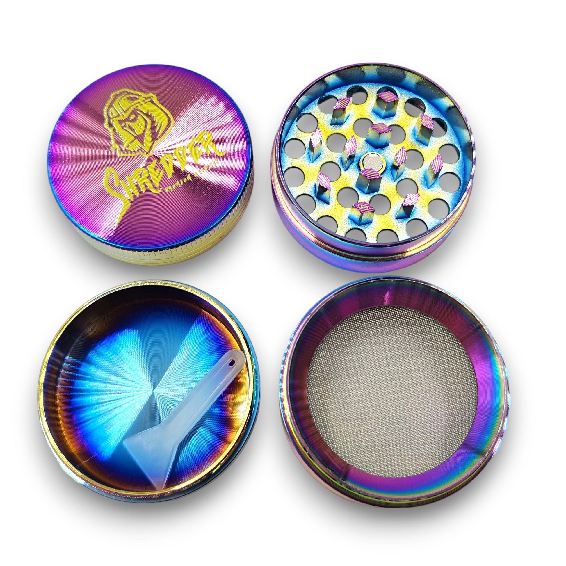 1 - 1/2" Shredder Rainbow Pocket Aluminum 4 Piece Grinder