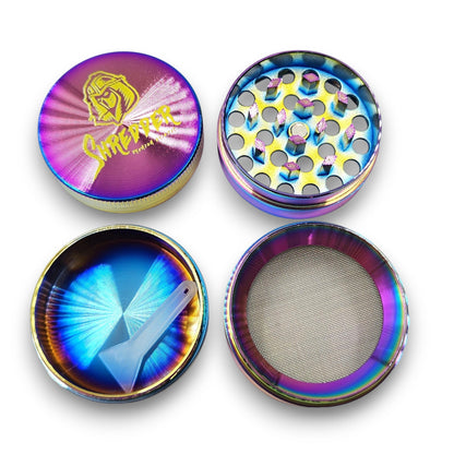 1 - 1/2" Shredder Rainbow Pocket Aluminum 4 Piece Grinder