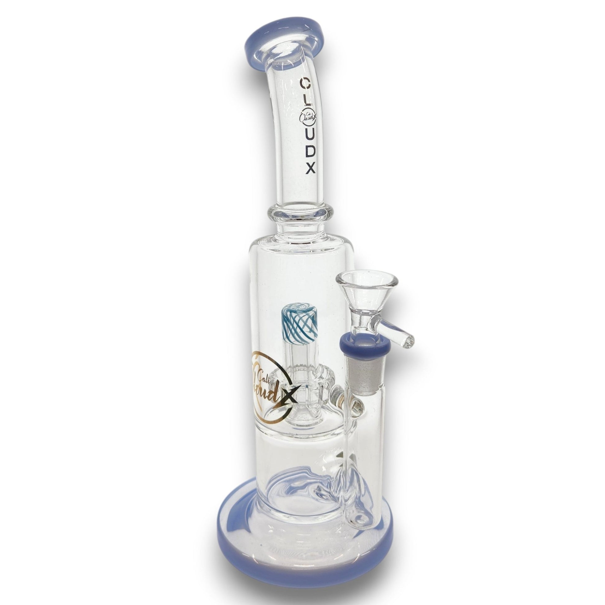 10" Cali CloudX Glass Showerhead Percolator Straight Tube Bong