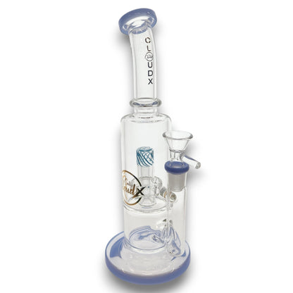 10" Cali CloudX Glass Showerhead Percolator Straight Tube Bong
