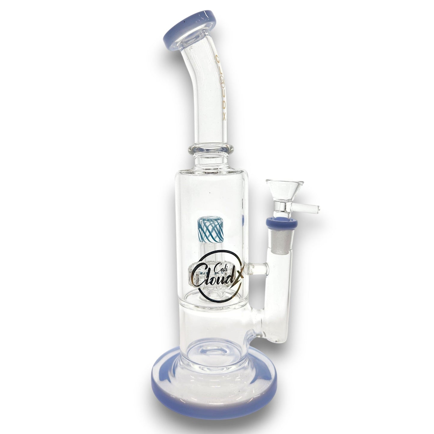 10" Cali CloudX Glass Showerhead Percolator Straight Tube Bong