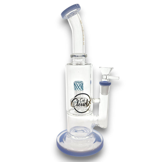 10" Cali CloudX Glass Showerhead Percolator Straight Tube Bong