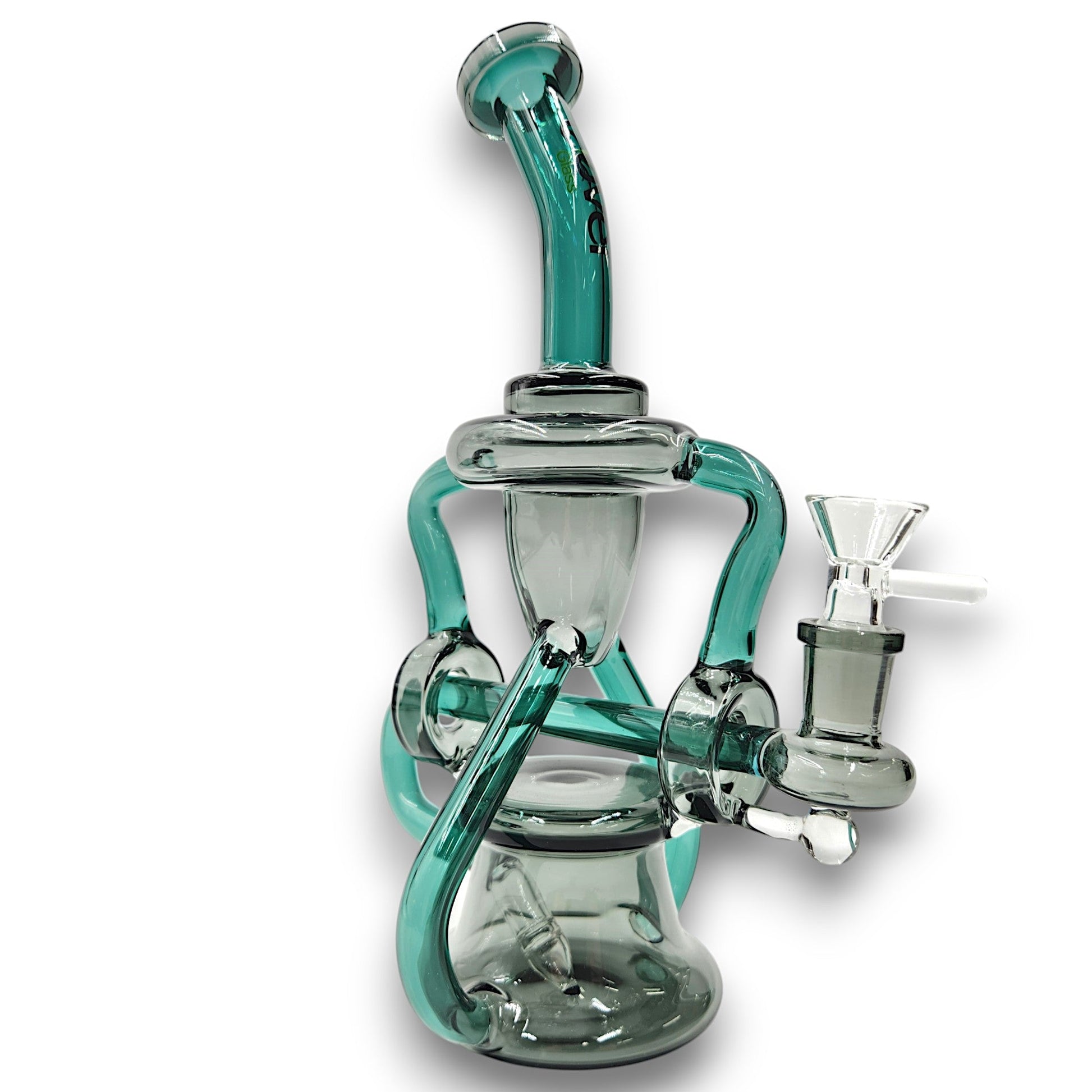 10" Clover Glass Recycler Inline Perc Bong