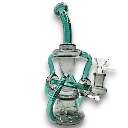 10" Clover Glass Recycler Inline Perc Bong