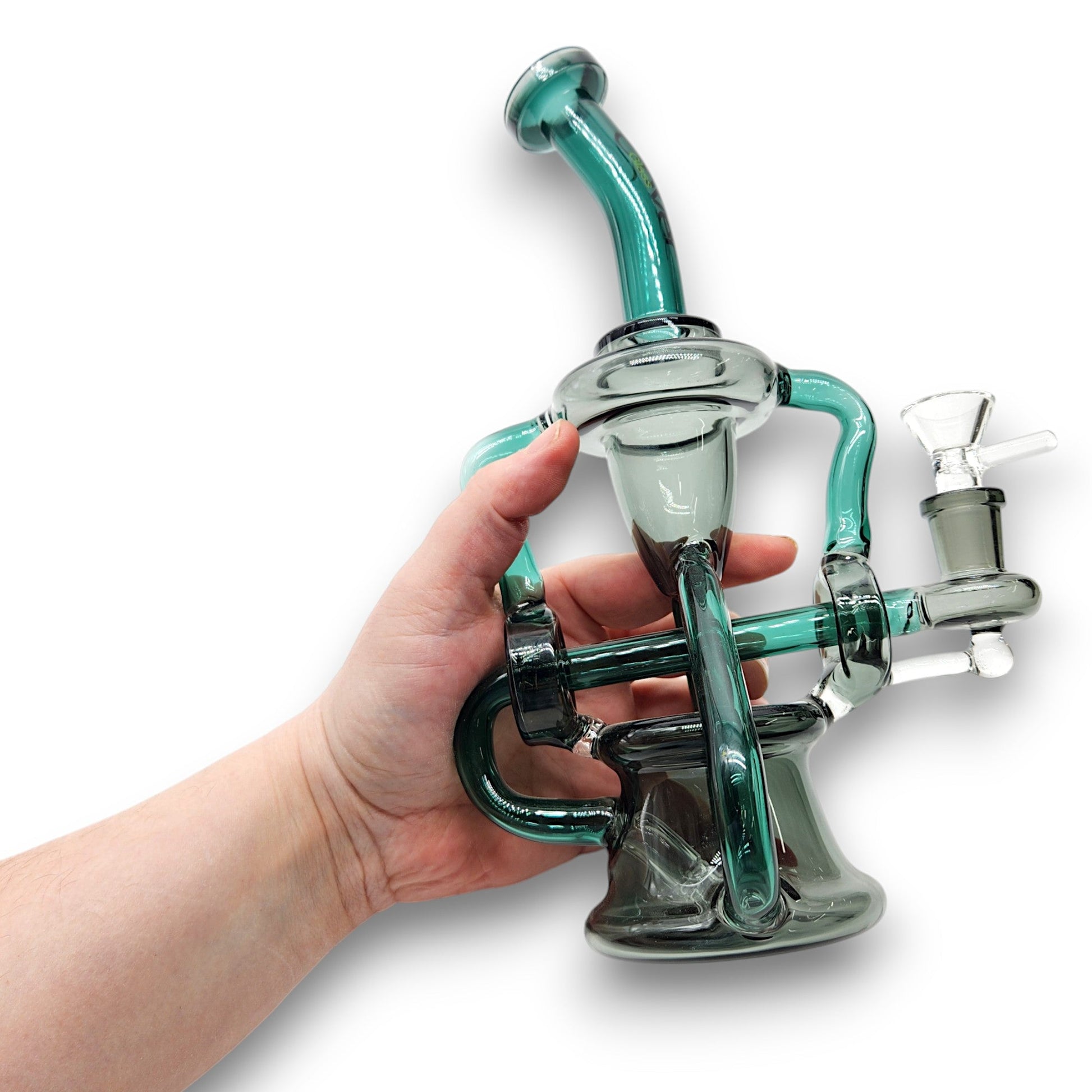 10" Clover Glass Recycler Inline Perc Bong
