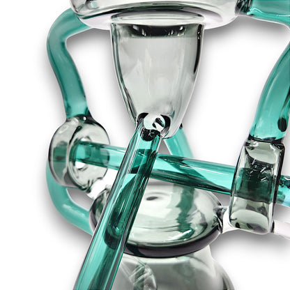 10" Clover Glass Recycler Inline Perc Bong
