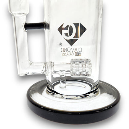 10" Diamond Glass Matrix Percolator Barrel Bong