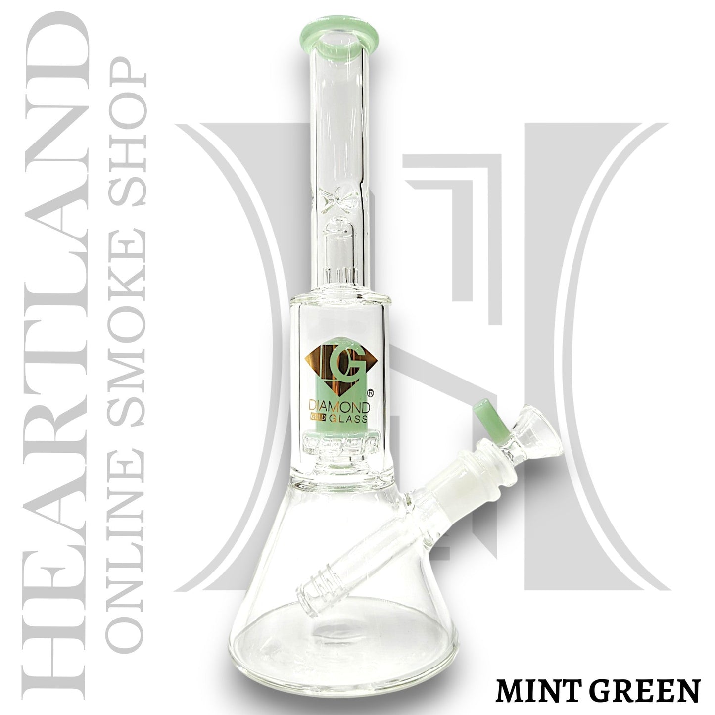 10" Diamond Glass Turbine Showerhead Perc Beaker Bong