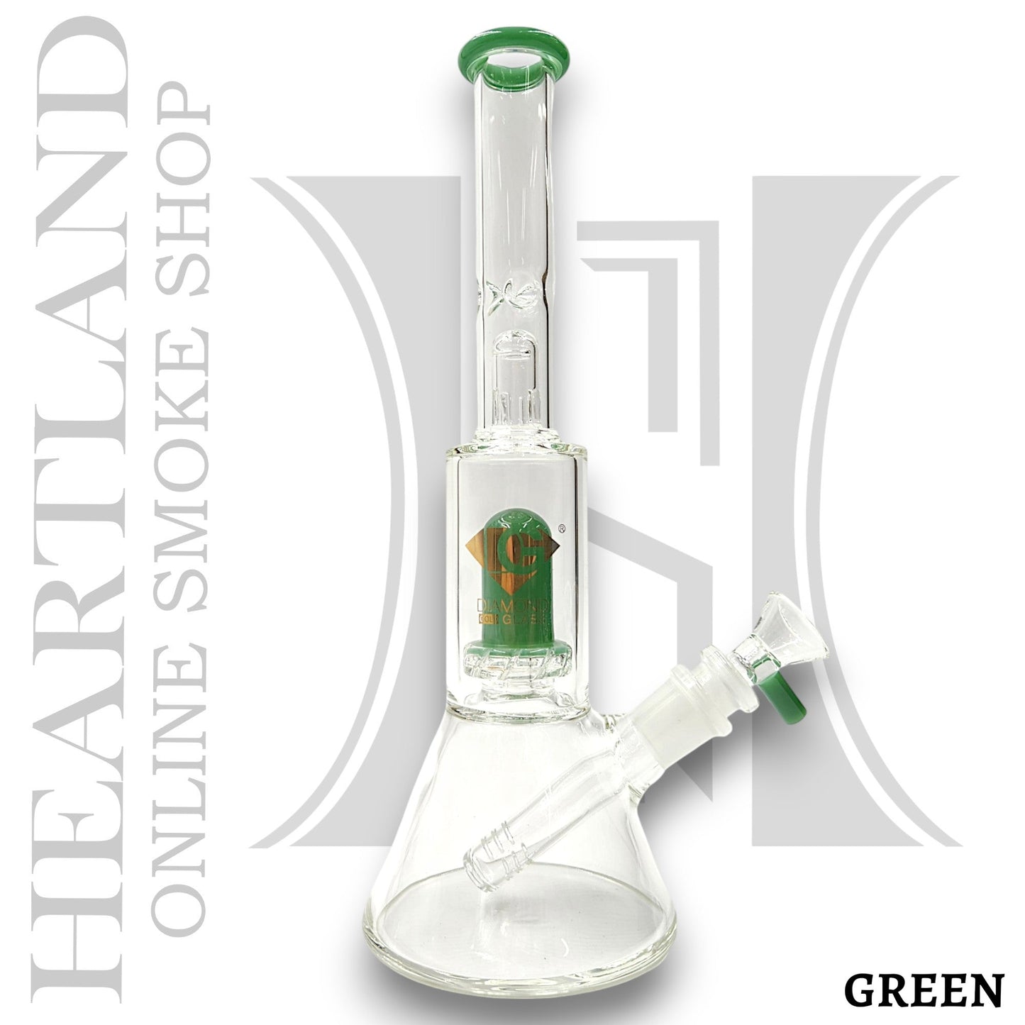 10" Diamond Glass Turbine Showerhead Perc Beaker Bong