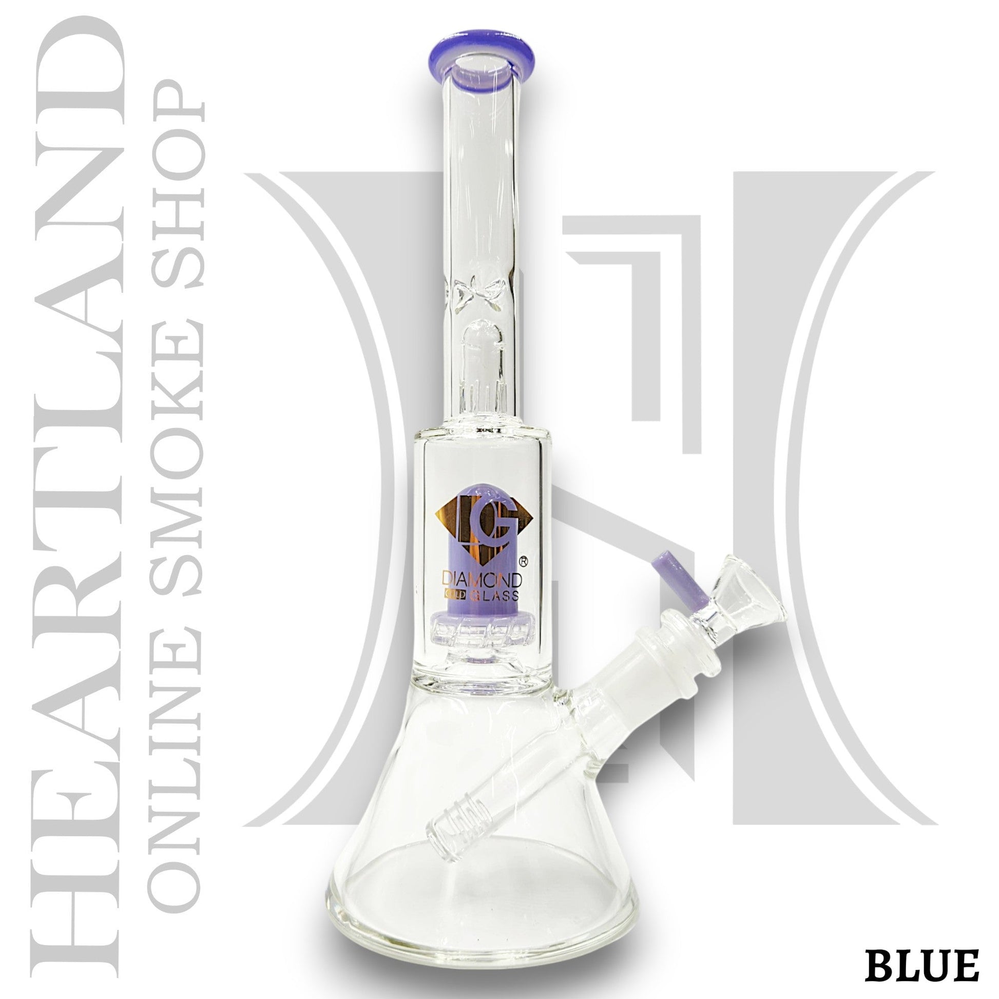 10" Diamond Glass Turbine Showerhead Perc Beaker Bong