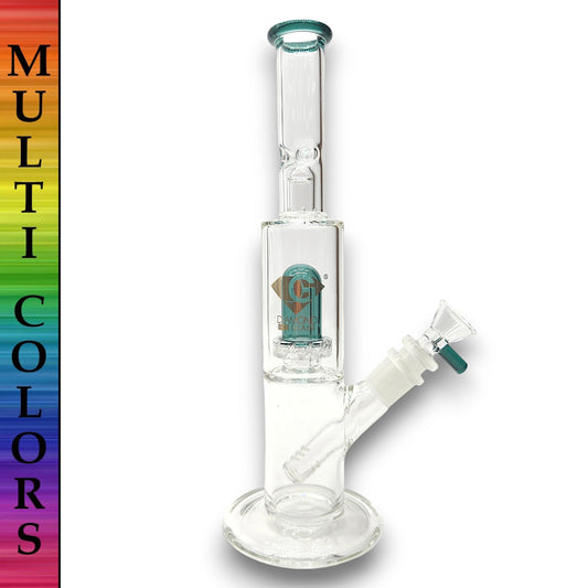 10" Diamond Glass Turbine Showerhead Perc Straight Tube Bong