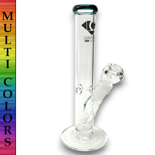 10" Diamond Gold Straight Tube Bong