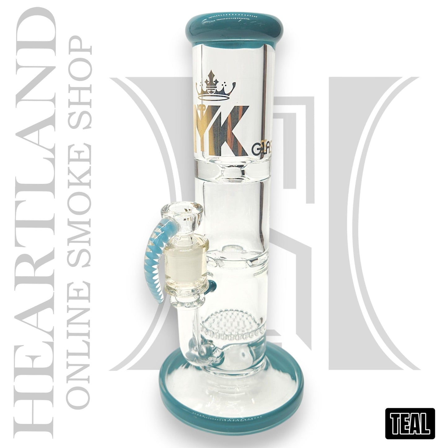 10" MK100 Heavy Duty Honeycomb and Tornado Perc Straight Tube Bong