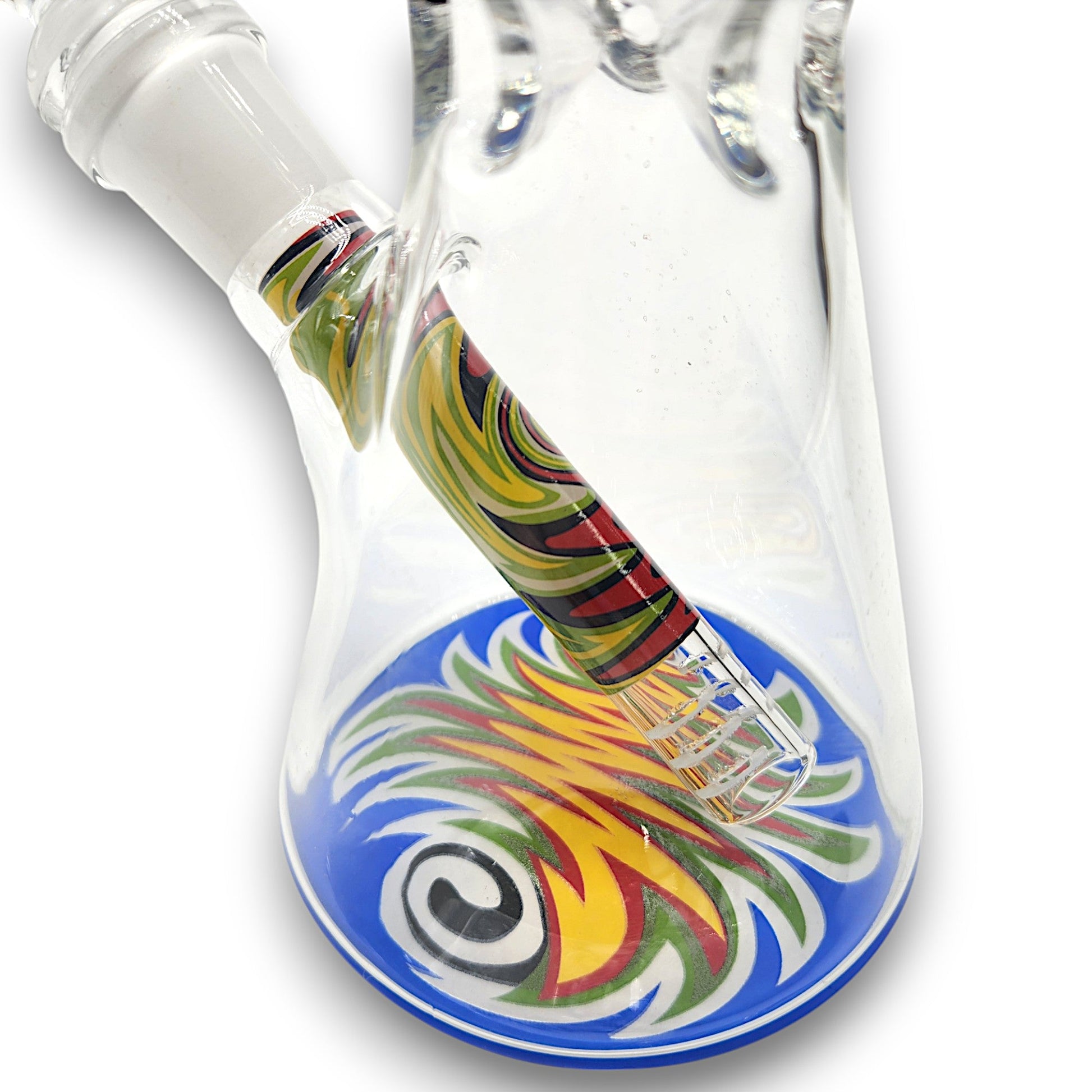 10" Orange Color Swirl Beaker Bong