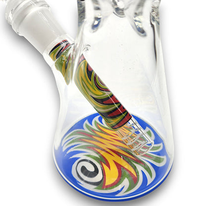 10" Orange Color Swirl Beaker Bong