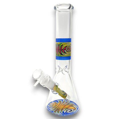 10" Orange Color Swirl Beaker Bong
