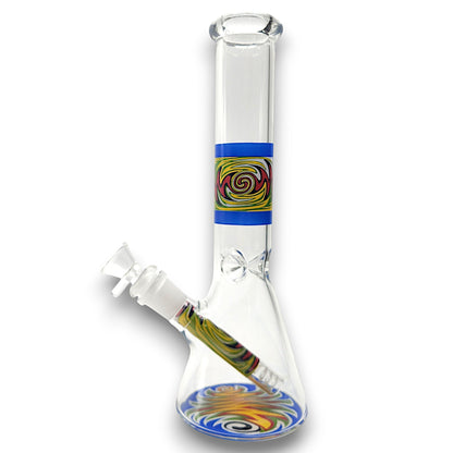 10" Orange Color Swirl Beaker Bong