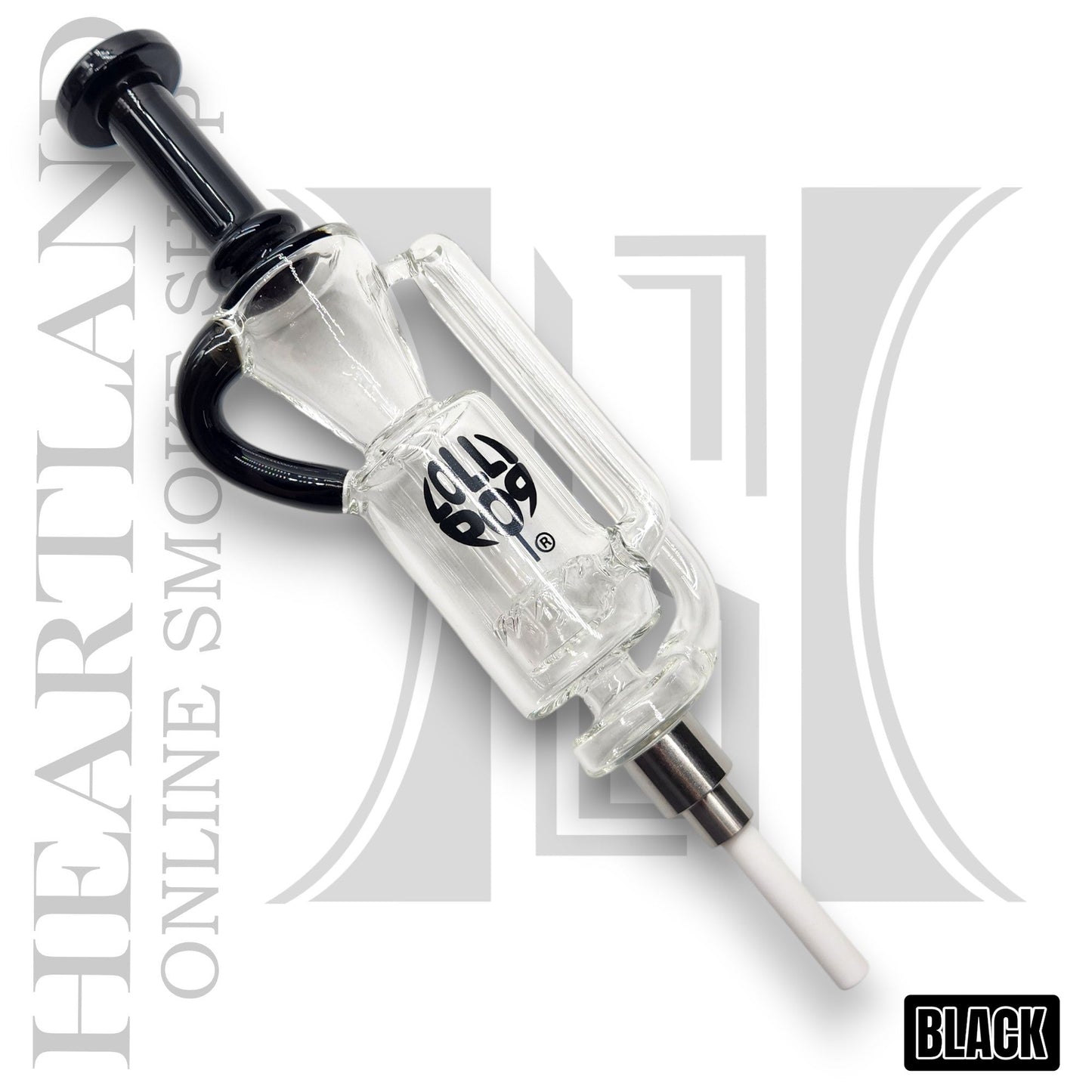10" Water Perc Vortex Dab Straw Ceramic Tip Nectar Collector and Dish
