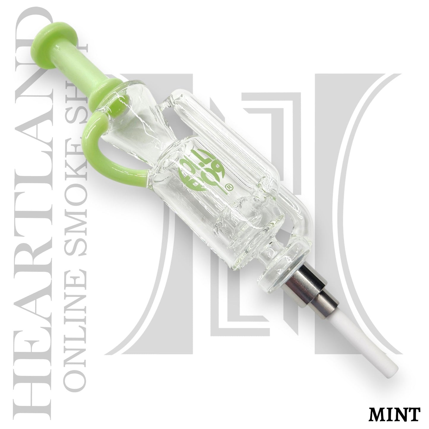 10" Water Perc Vortex Dab Straw Ceramic Tip Nectar Collector and Dish