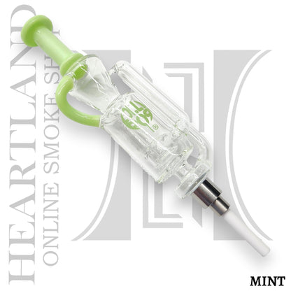 10" Water Perc Vortex Dab Straw Ceramic Tip Nectar Collector and Dish