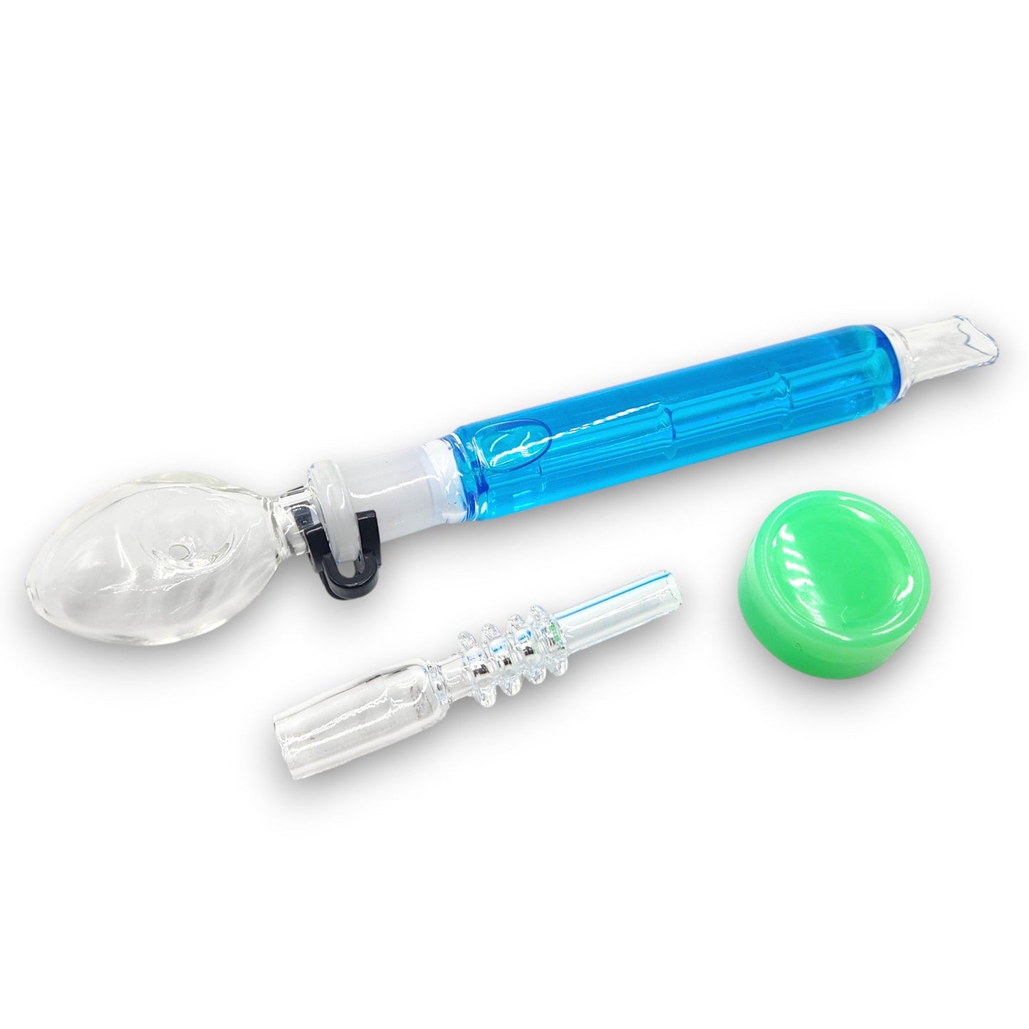 10.5" Cold Bite Glycerin Quartz Spoon Bowl Dab Straw