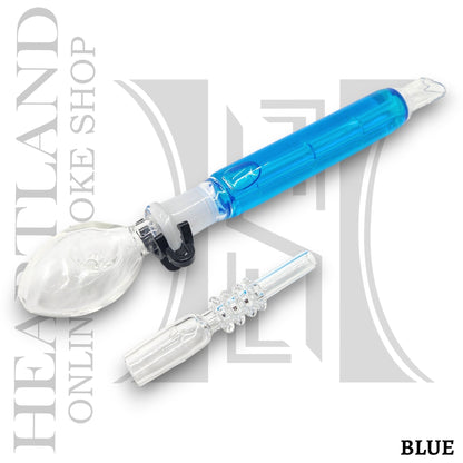 10.5" Cold Bite Glycerin Quartz Spoon Bowl Dab Straw