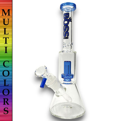 11" Boss Straight Tube Showerhead Percolator Beaker Bong