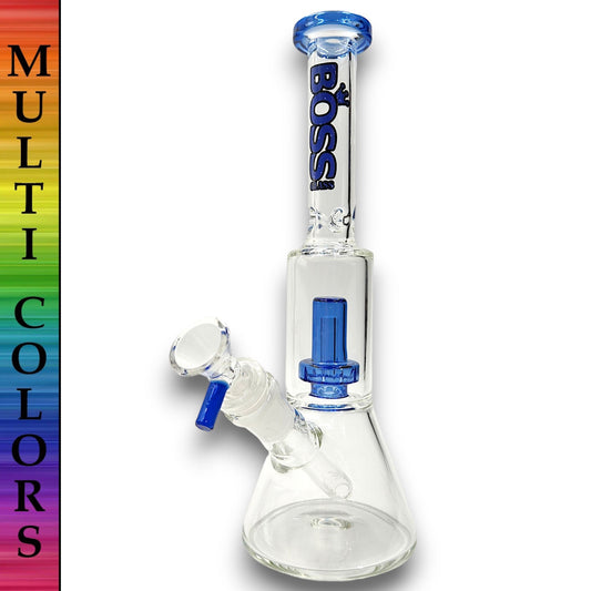 11" Boss Straight Tube Showerhead Percolator Beaker Bong