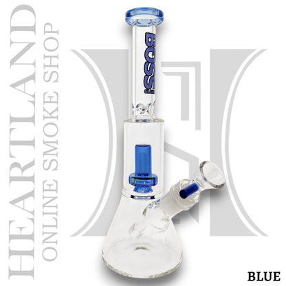 11" Boss Straight Tube Showerhead Percolator Beaker Bong