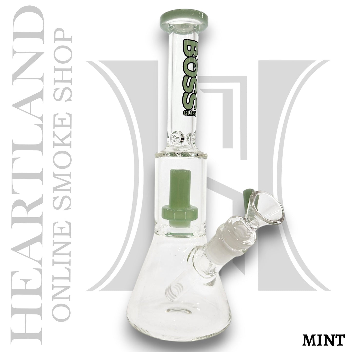 11" Boss Straight Tube Showerhead Percolator Beaker Bong