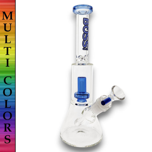 11" Boss Straight Tube Showerhead Percolator Beaker Bong