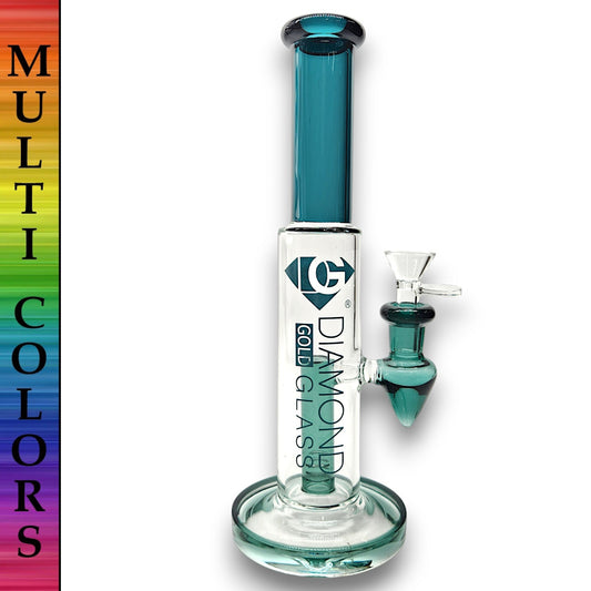 11" Diamond Glass Straight Tube Percolator Bong